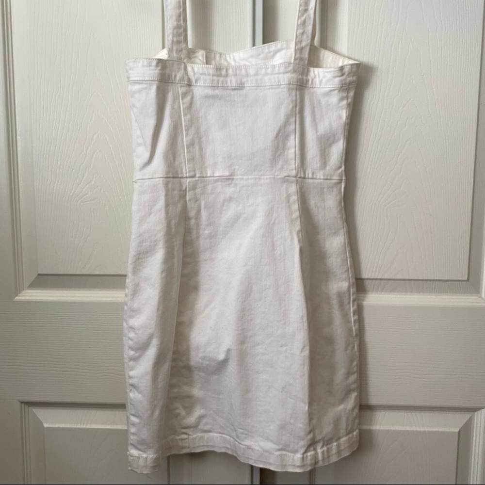 White summer dress with brown buttons!